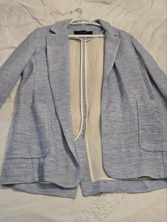 Zara Jackets & Blazers - Zara Light Blue Women's Knit Blazer Jacket
